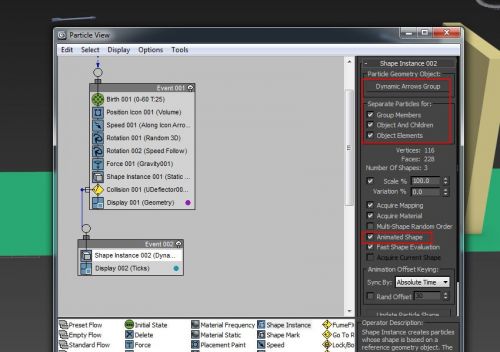 آموزش ساخت بارانی از پیکانها در تری دی مکس